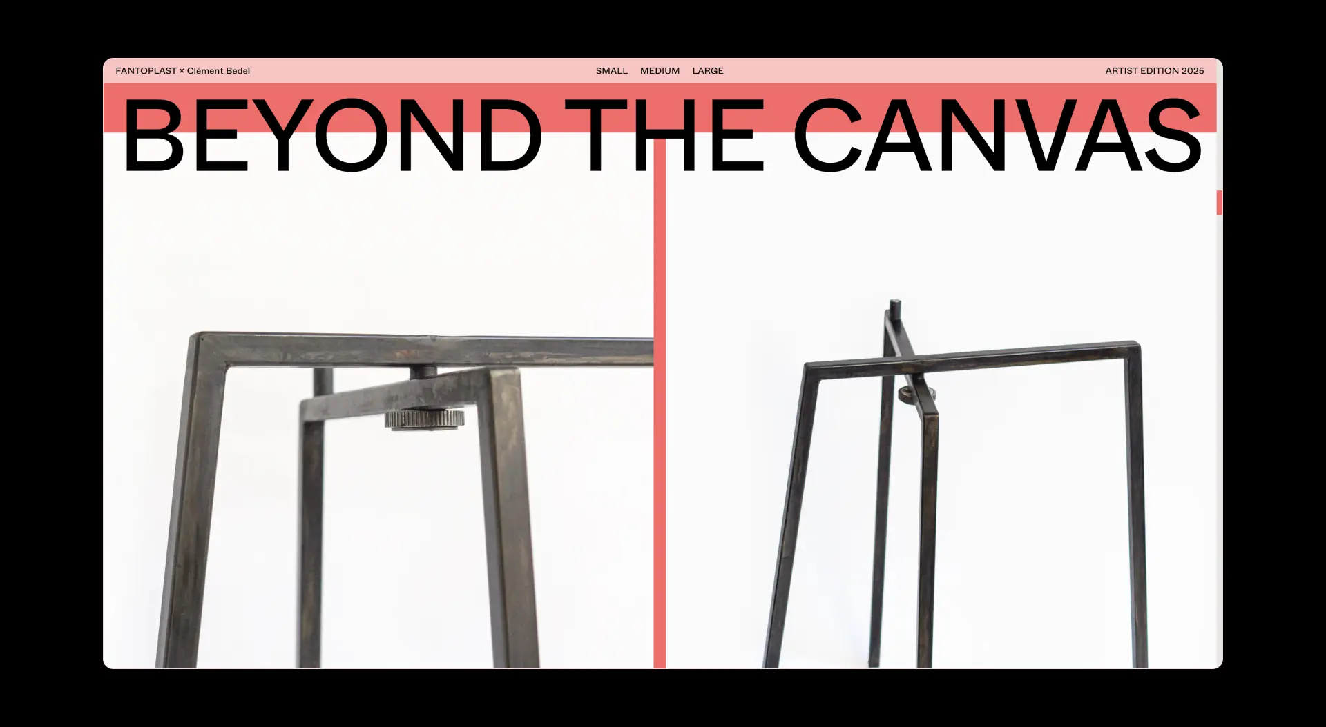 A screenshot of the landing page Beyond The Canvas