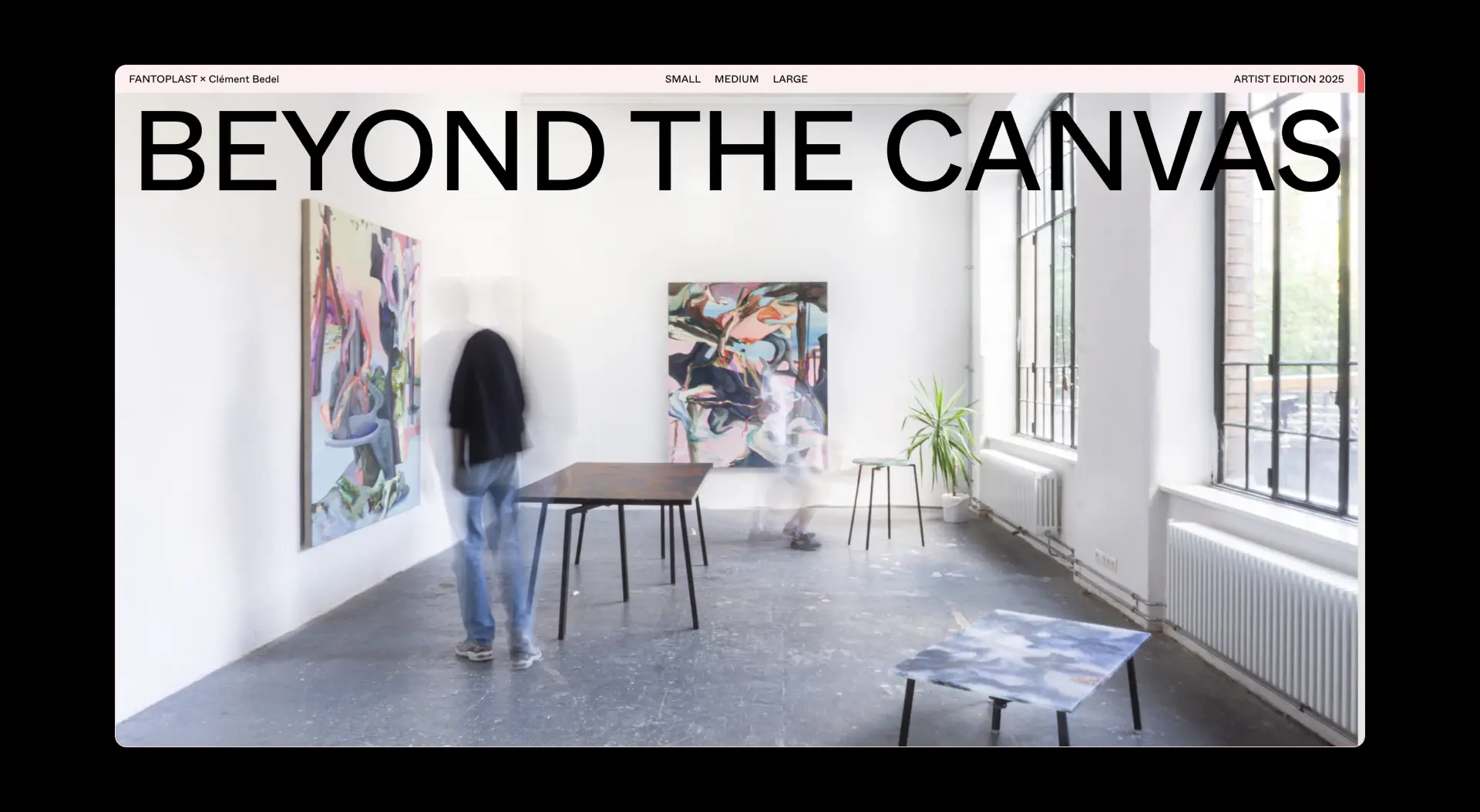 A screenshot of the landing page Beyond The Canvas